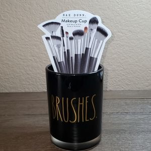 Rae Dunn BRUSHES. Glass Makeup Cup